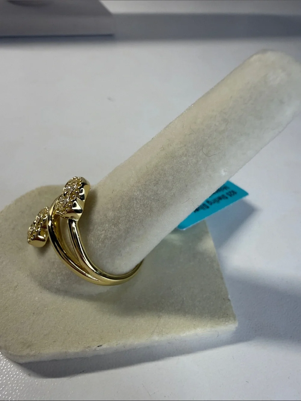 Gold Floral/clover Double-Head Ring with Moissanite Accents MSRP $899